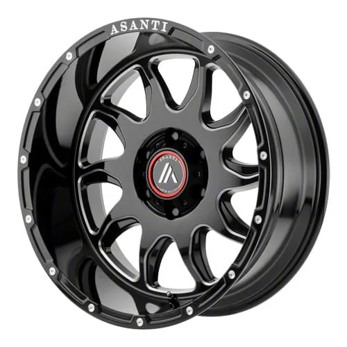 Asanti Ballistic Gloss Black Milled 6-Lug Wheel; 20x9; 18mm Offset (19-23 Ranger)