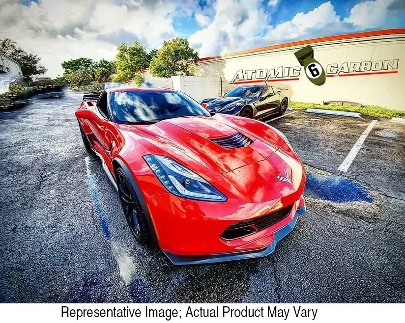 Atomic 6 Carbon StageONE Style Front Splitter; Visual Carbon Fiber (14-19 Corvette C7)