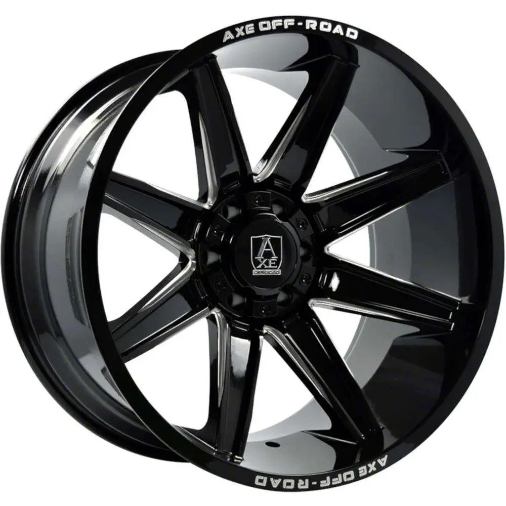 Axe Wheels Atremis Gloss Black Milled 6-Lug Wheel; 20x9.5; 15mm Offset (14-18 Sierra 1500)