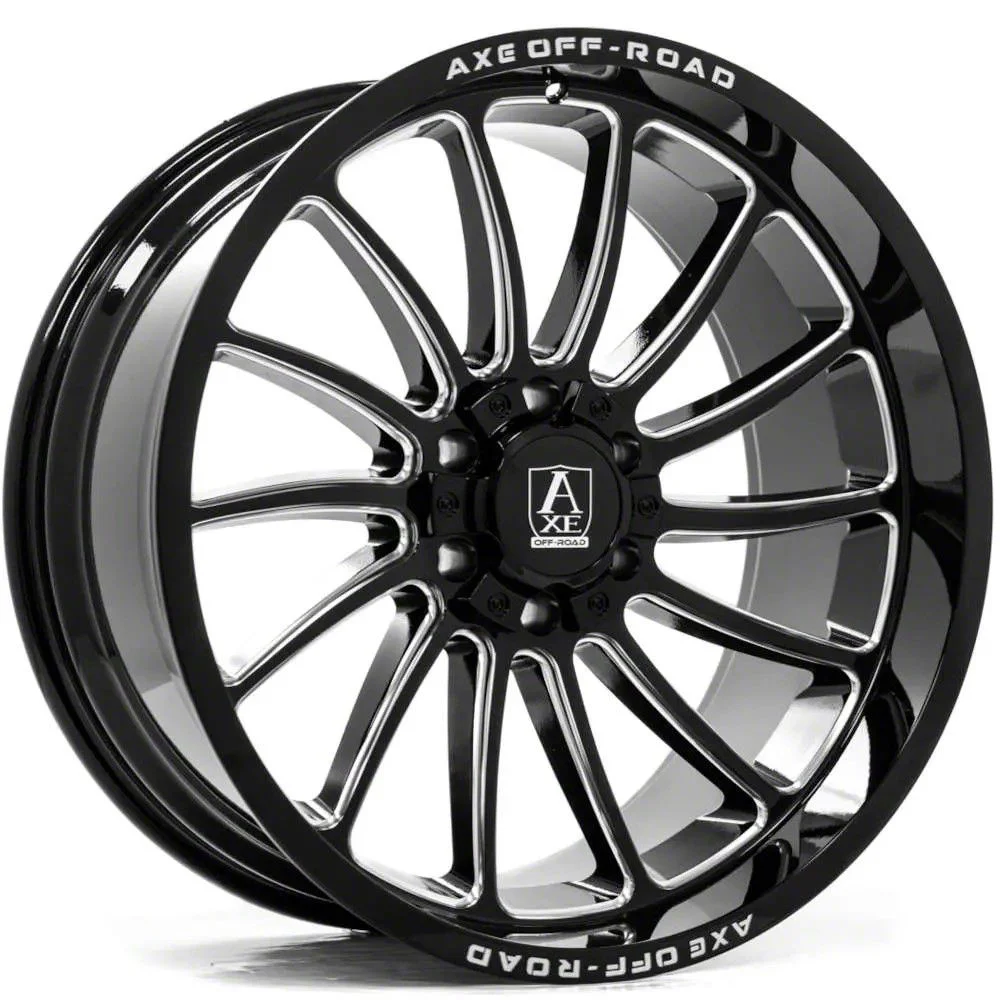 Axe Wheels Chronus Gloss Black Milled 6-Lug Wheel; 20x10; -19mm Offset (14-18 Sierra 1500)