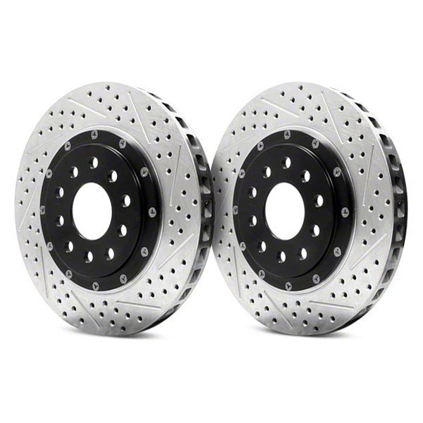 Baer EradiSpeed+ 2-Piece Performance Drilled and Slotted Rotors; Front Pair (05-13 Corvette C6 w/ Z51 Brake Package)