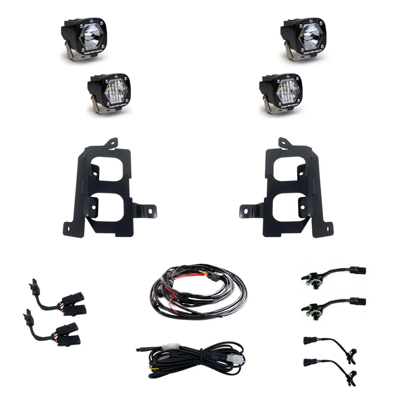 Baja Designs S1 Dual LED Fog Light Pocket Kit; Clear (19-21 Sierra 1500; 2022 Sierra Limited)