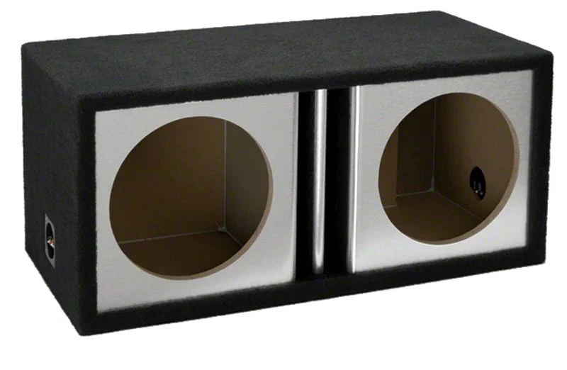 10-Inch Dual Vented Subwoofer Enclosure; Brushed Aluminum (Universal; Some Adaptation May Be Required)