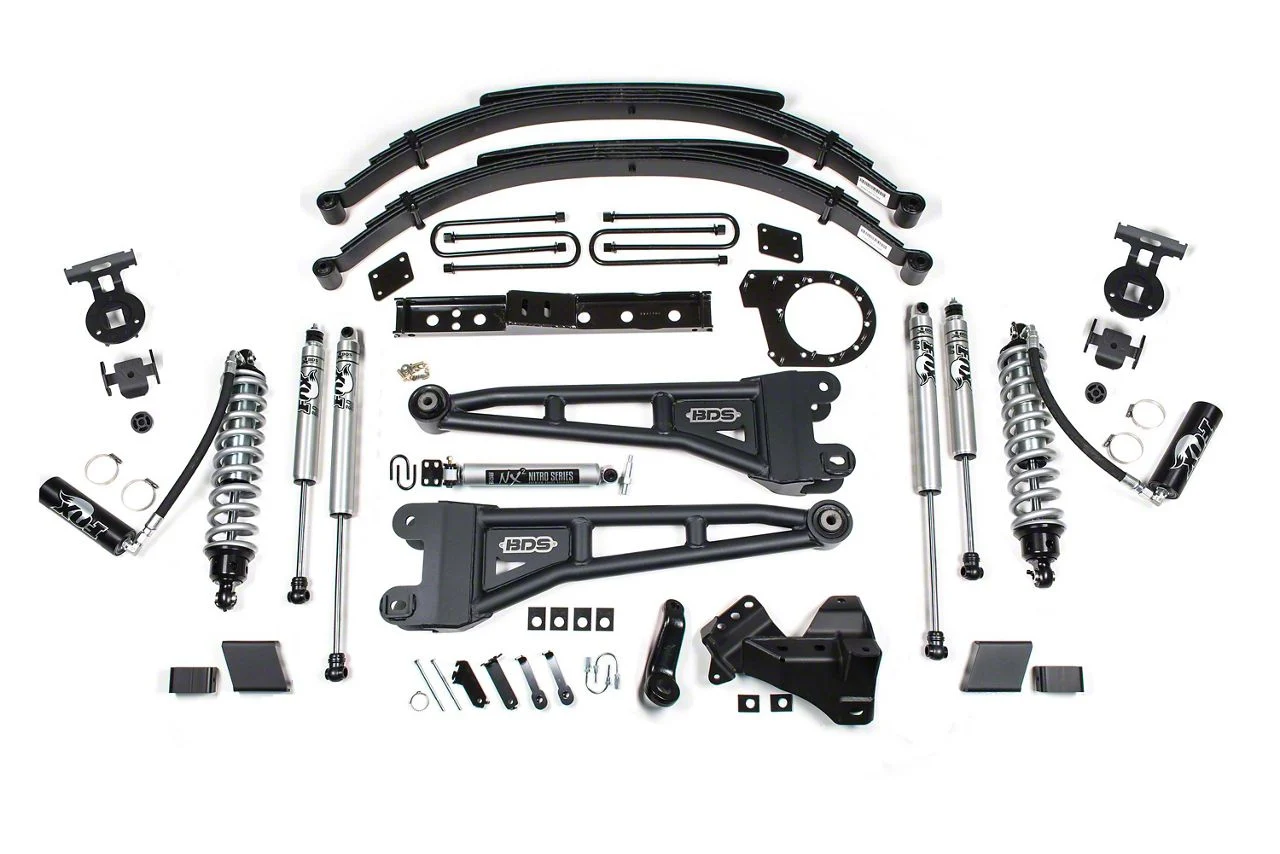 BDS 7-Inch Radius Arm Suspension Lift Kit with Rear Lift Springs and FOX 2.5 DSC Coil-Overs and 2.0 Performance Shocks (20-22 4WD 6.7L PowerStroke F-350 Super Duty)