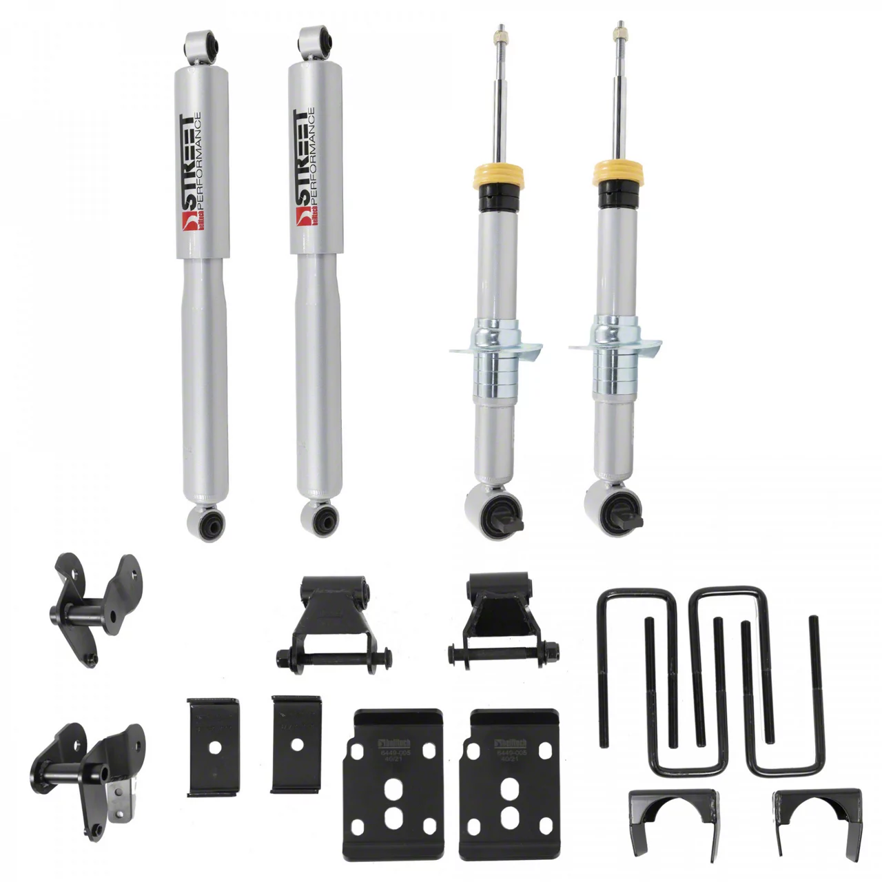 Belltech Lowering Kit with Street Performance Struts and Shocks; 1 to 3.50-Inch Front / 4.50-Inch Rear (21-26 2WD F-150)
