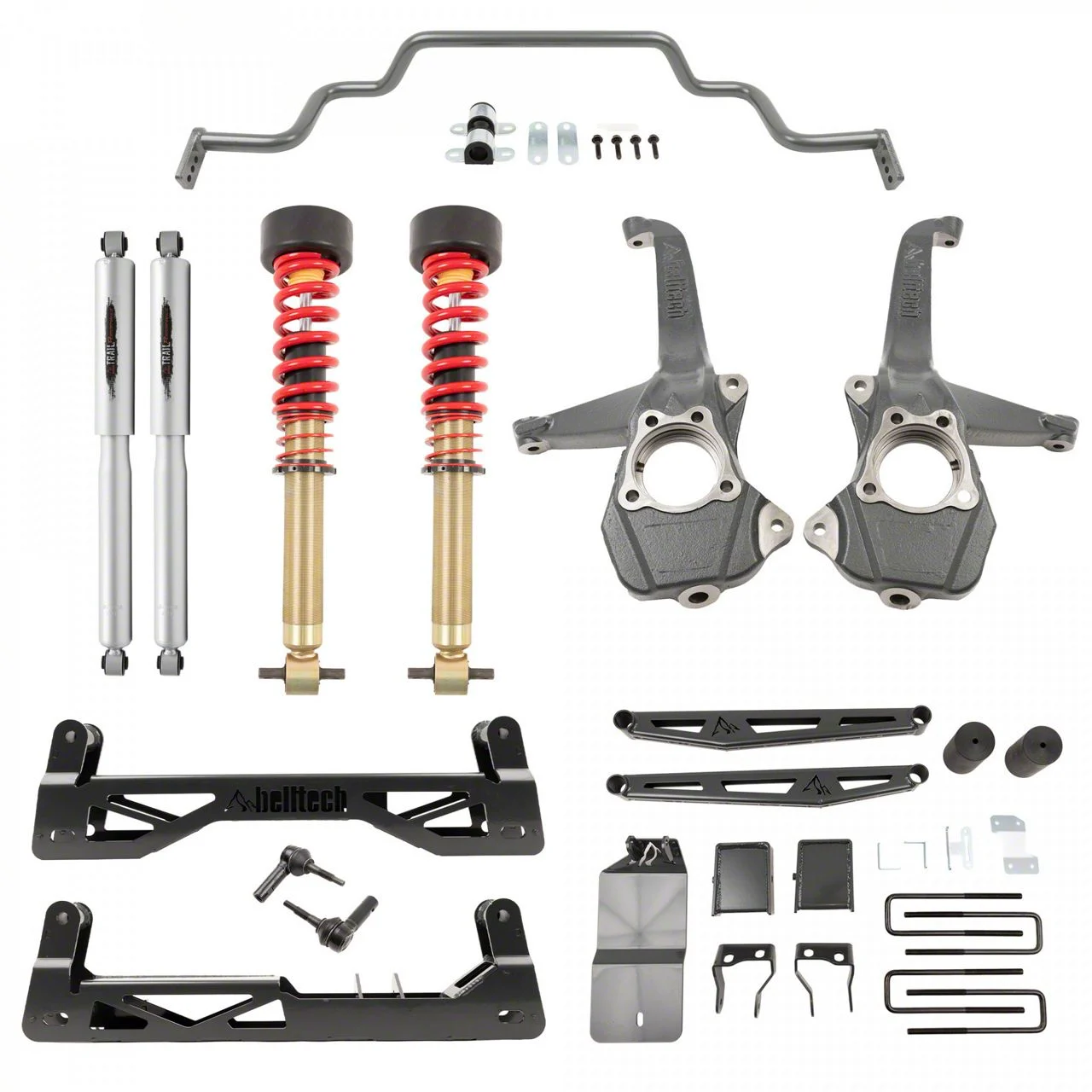 Belltech 6 to 8-Inch Suspension Lift Kit with Sway Bar, Trail Performance Coil-Overs and Shocks (19-26 Sierra 1500 Double Cab, Crew Cab, Excluding AT4 & Denali)