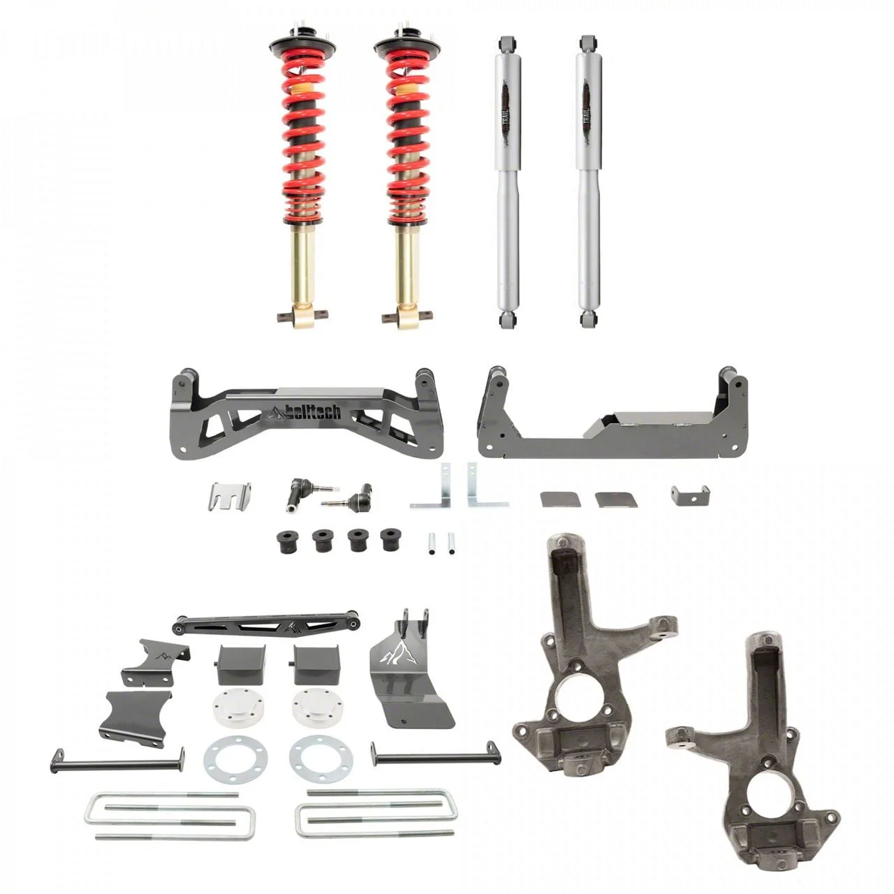 Belltech 7 to 9-Inch Suspension Lift Kit with Trail Performance Coil-Overs and Shocks (07-16 Sierra 1500 Extended Cab, Crew Cab w/ Stock Cast Steel Control Arms, Excluding 14-16 Denali)