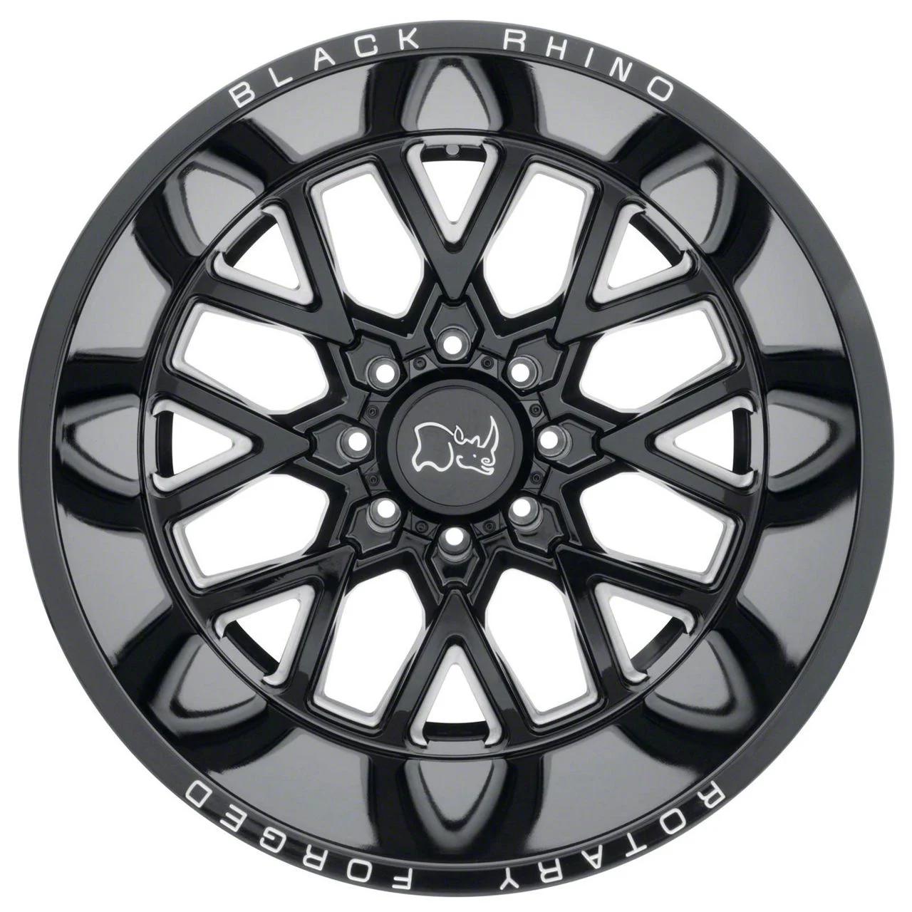 Black Rhino Grimlock Gloss Black Milled 8-Lug Wheel; 20x9.5; 12mm Offset (15-19 Sierra 2500 HD)