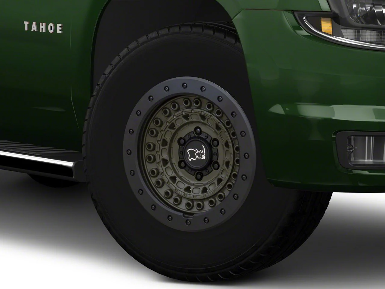 Black Rhino Barricade Olive Drab Green with Black Rock Guard 6-Lug Wheel; 18x9; -18mm Offset (15-20 Tahoe)