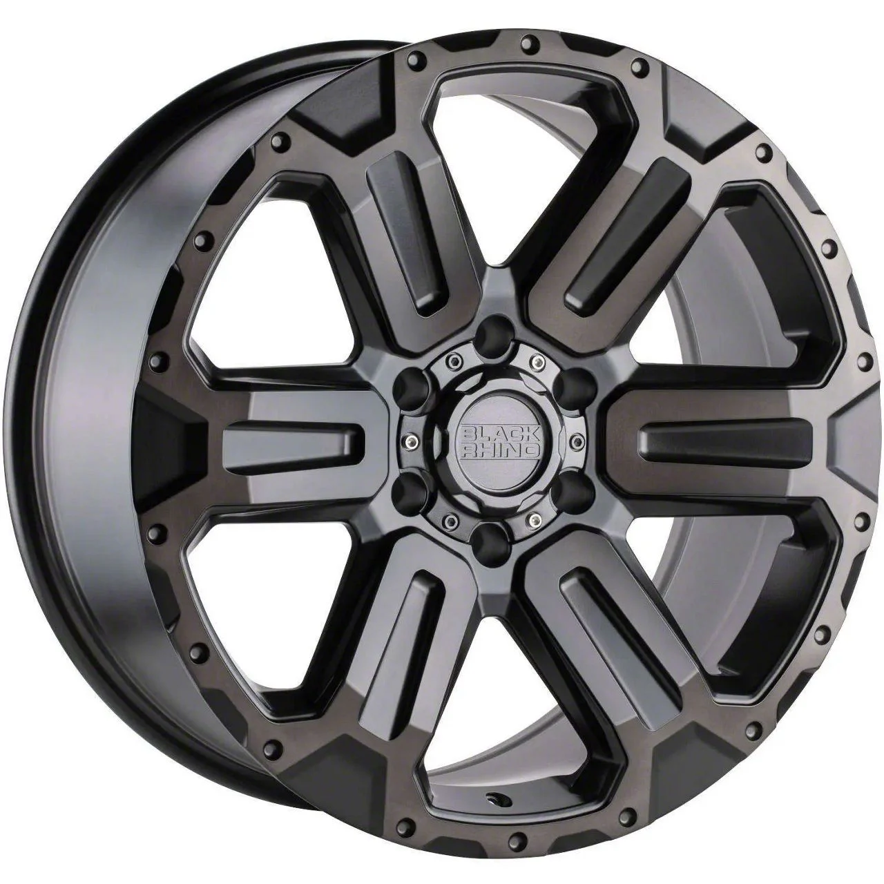 Black Rhino Wanaka Matte Gunmetal with Brushed Face and Gunmetal Tint 6-Lug Wheel; 20x9; 12mm Offset (15-20 Tahoe)