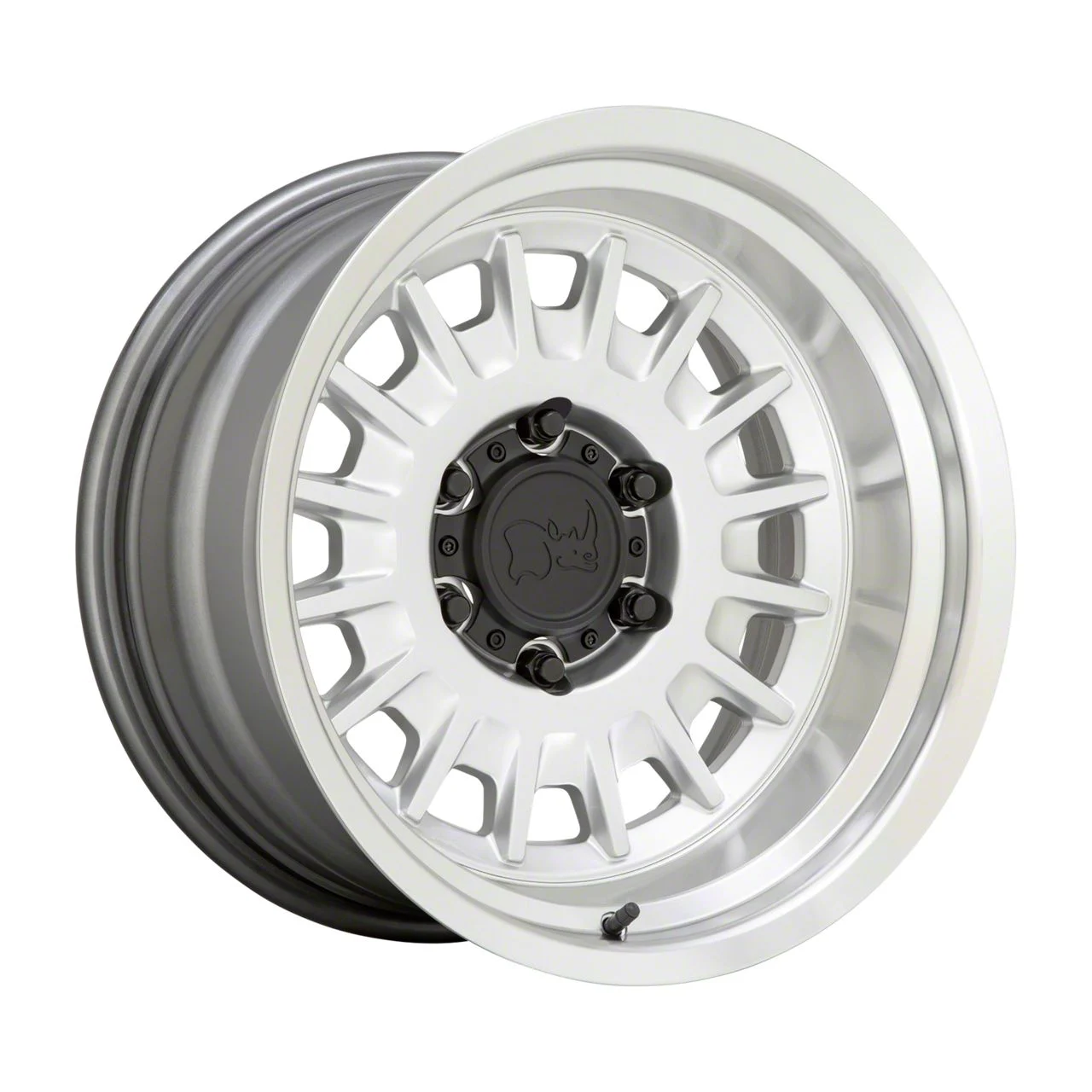 Black Rhino Aliso Gloss Silver 6-Lug Wheel; 17x8; 0mm Offset (14-18 Sierra 1500)