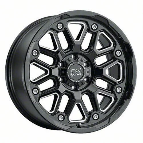 Black Rhino Hollister Gloss Black Milled 8-Lug Wheel; 17x9.5; 6mm Offset (20-26 Sierra 2500 HD)