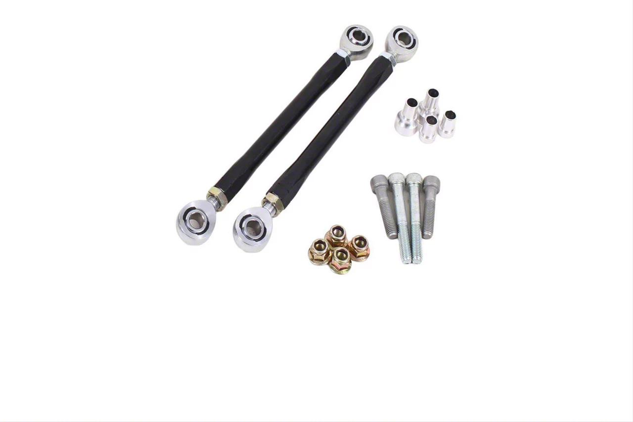 BMR Adjustable End Link Kit for Rear Sway Bar; Black (08-23 Challenger)