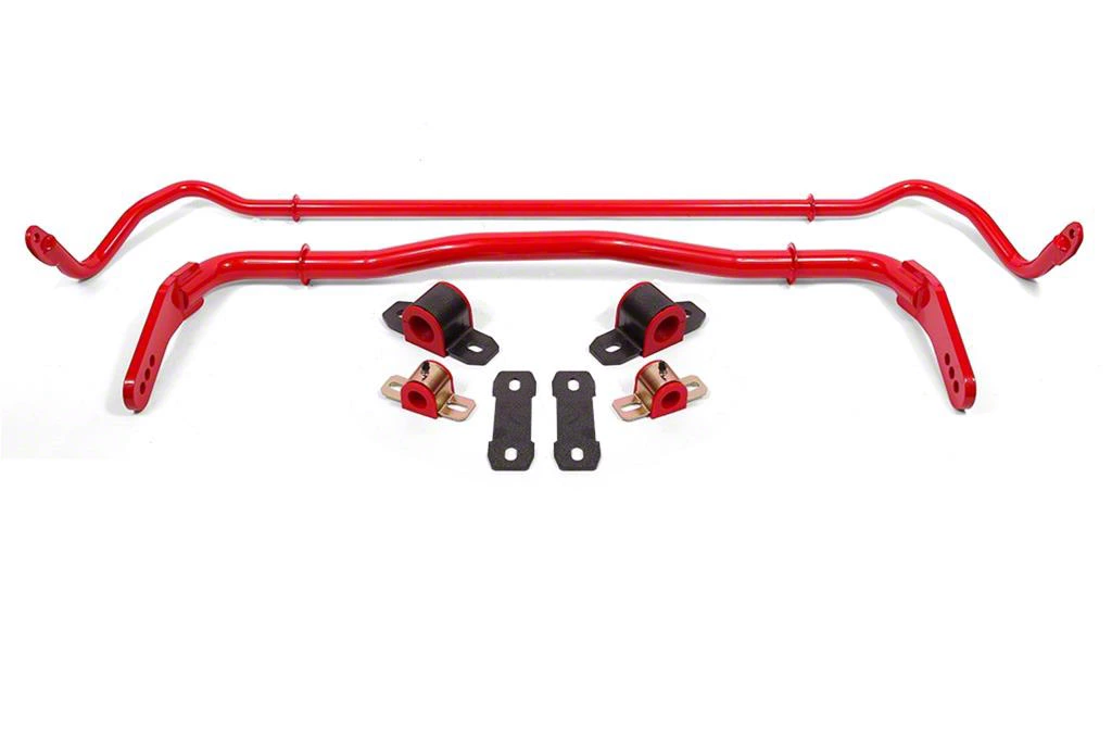 BMR Adjustable Front and Non-Adjustable Rear Sway Bar; Red (08-23 Challenger)