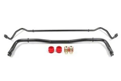 BMR Non-Adjustable Front and Rear Sway Bars; Black Hammertone (08-23 Challenger)