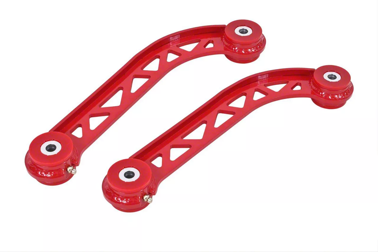 BMR Non-Adjustable Upper Control Arms; Polyurethane Bushings; Red (08-23 Challenger)