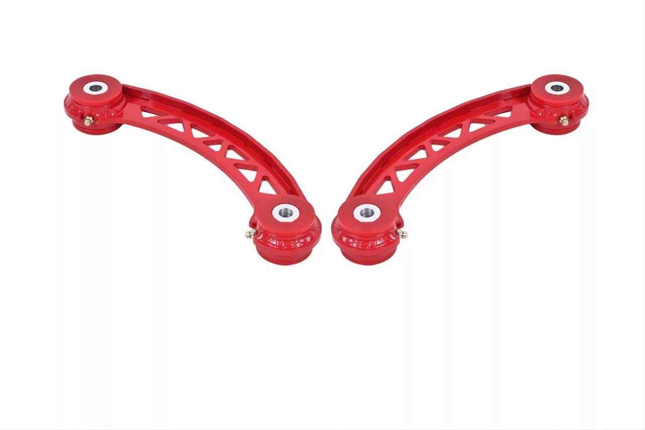 BMR Non-Adjustable Upper Trailing Arms; Polyurethane Bushings; Red (08-23 Challenger)