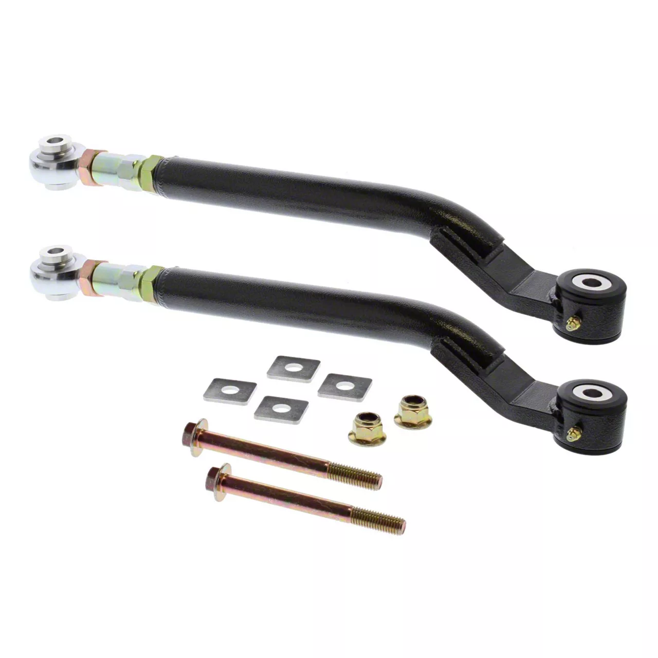 BMR On-Car Adjustable Rear Toe Rods; Delrin/Rod End Combo; Black Hammertone (08-23 Challenger)