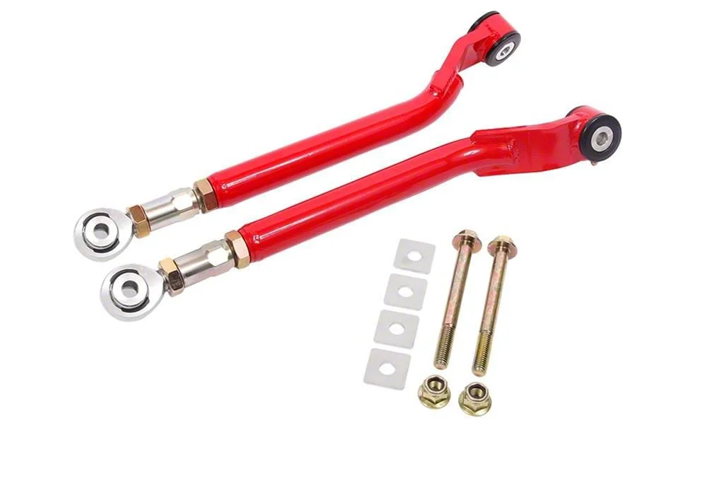 BMR On-Car Adjustable Rear Toe Rods; Delrin/Rod End Combo; Red (08-23 Challenger)
