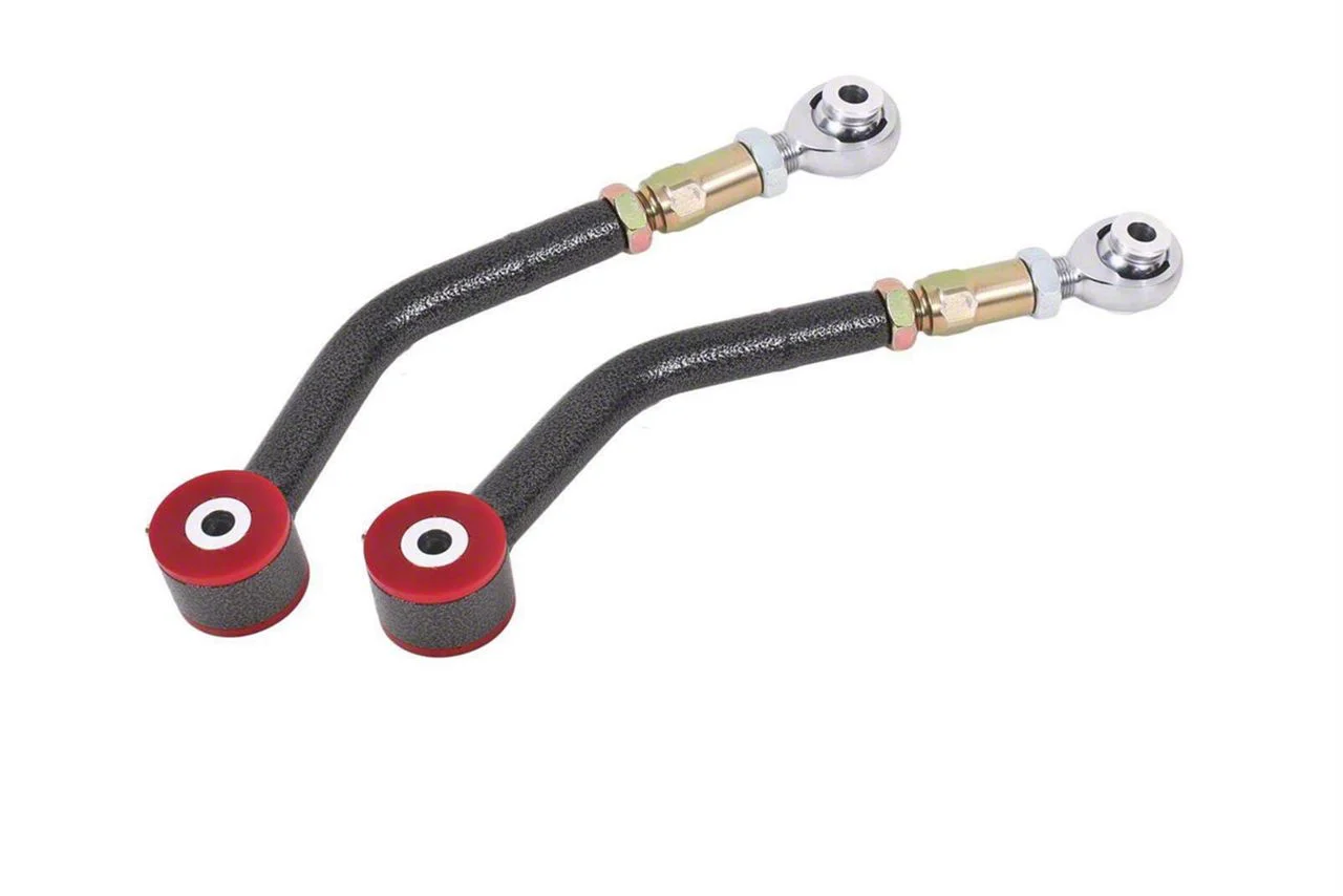 BMR On-Car Adjustable Upper Control Arms; Polyurethane/Rod End Combo; Black Hammertone (08-23 Challenger)