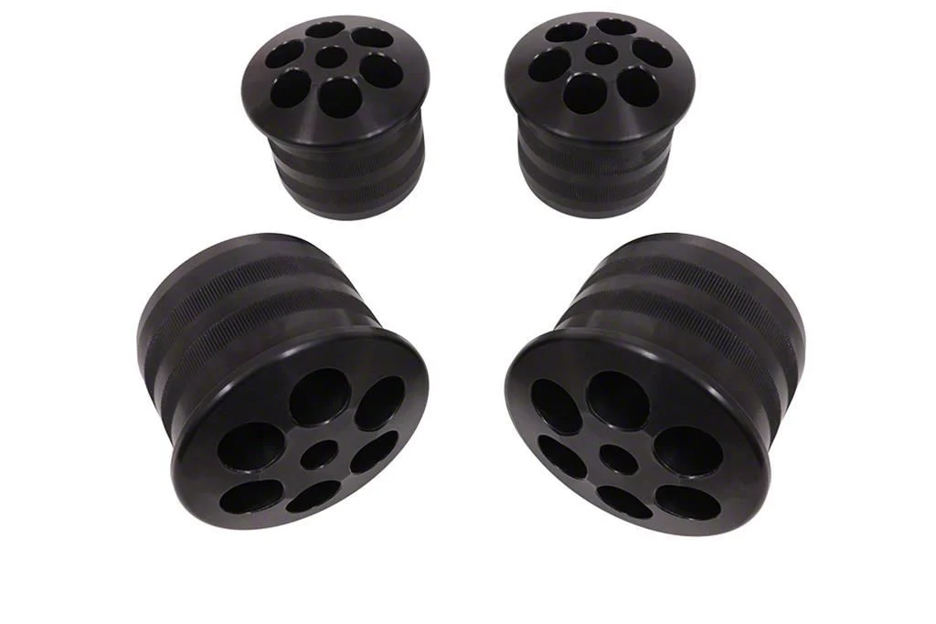 BMR Rear Cradle Bushing Kit; Aluminum; Black Anodized (08-23 Challenger)