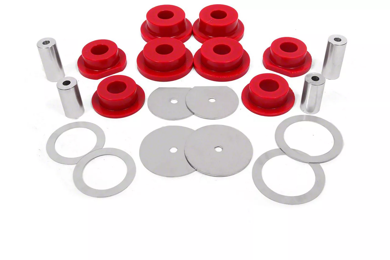 BMR Rear Cradle Bushing Kit; Polyurethane; Red (08-23 Challenger)