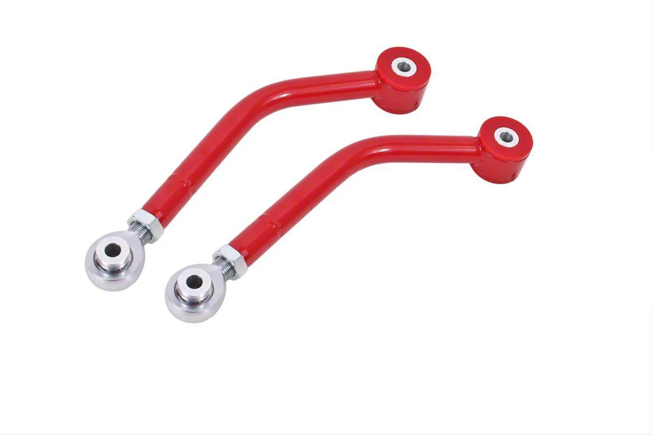 BMR Single Adjustable Upper Control Arms; Polyurethane/Rod End Combo; Red (08-23 Challenger)