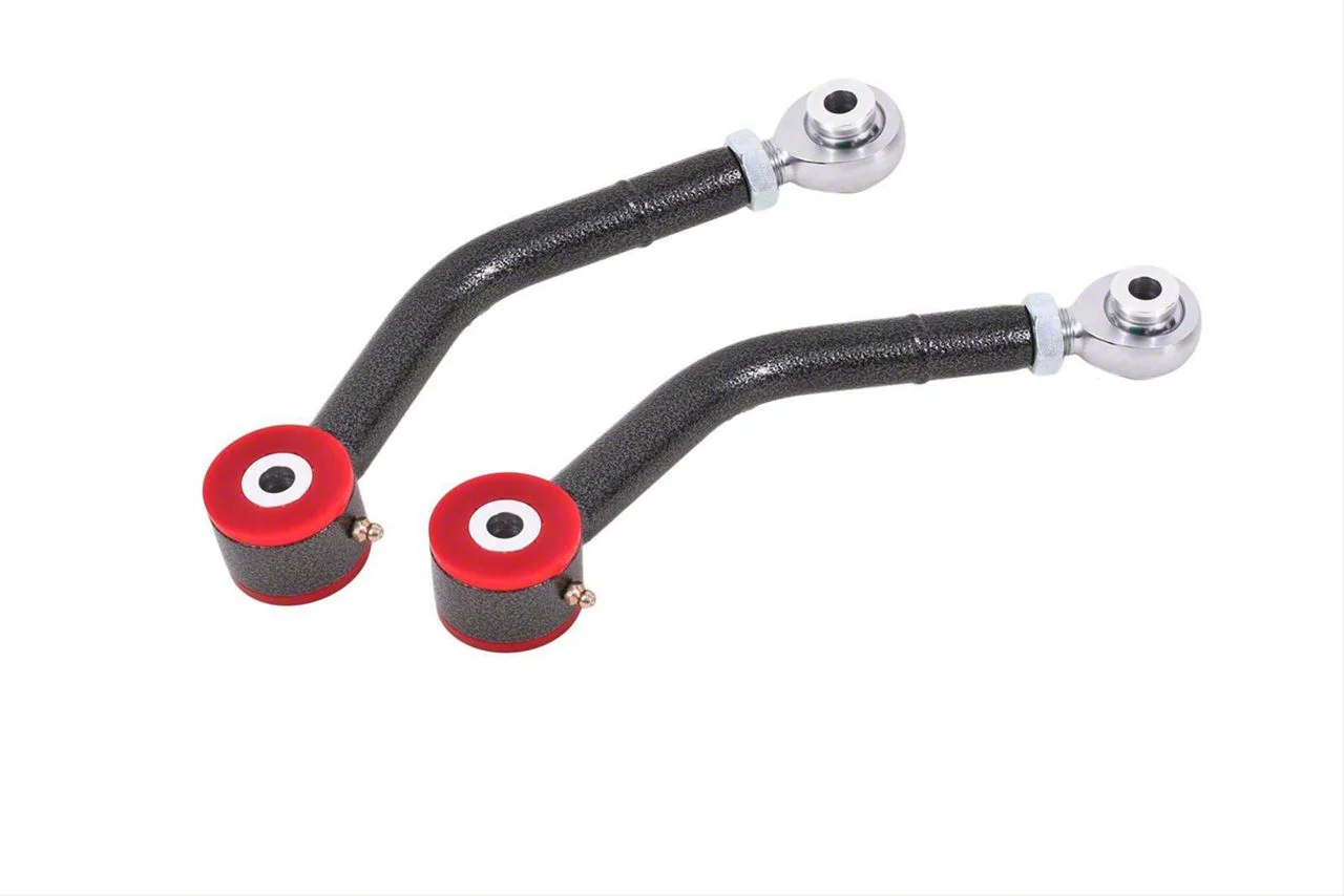 BMR Single Adjustable Upper Trailing Arms; Polyurethane/Rod End Combo; Black Hammertone (08-23 Challenger)