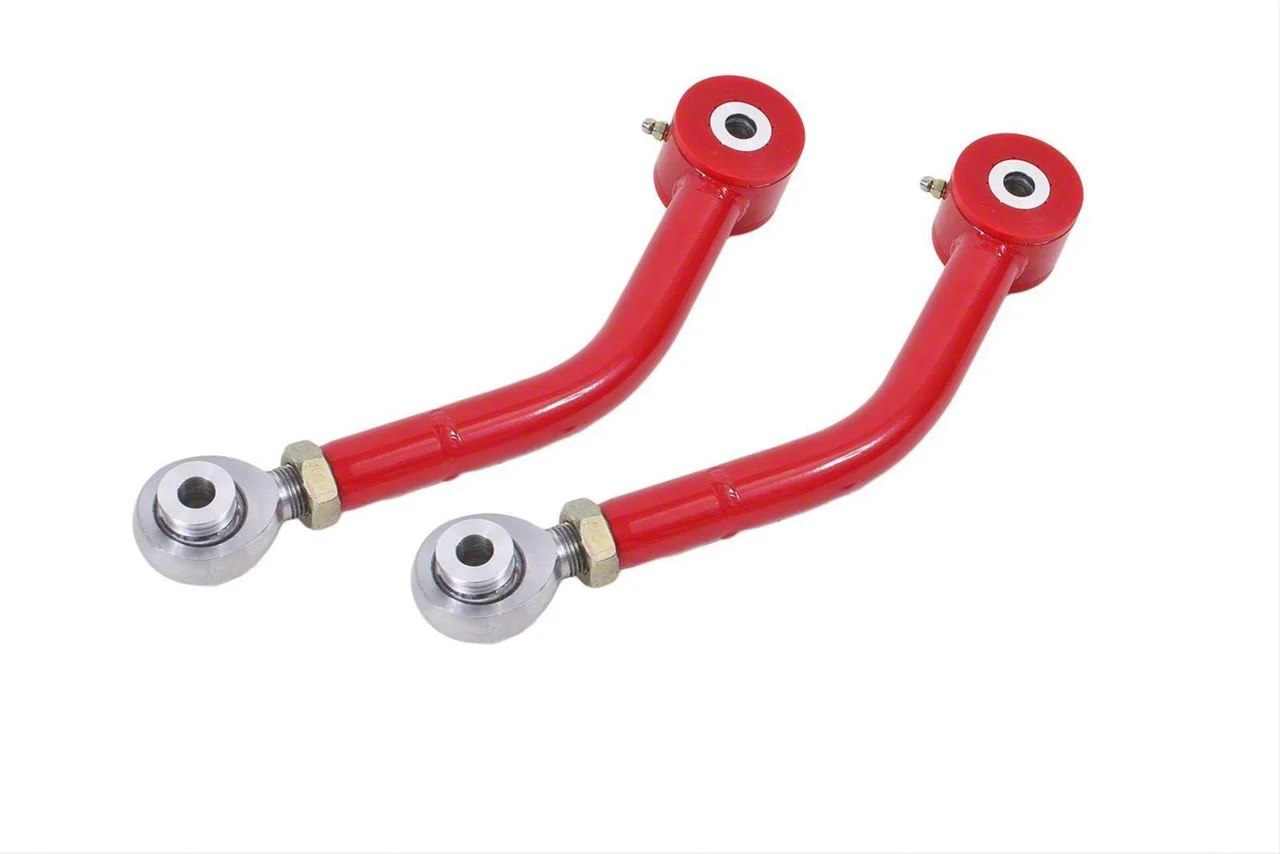 BMR Single Adjustable Upper Trailing Arms; Polyurethane/Rod End Combo; Red (08-23 Challenger)