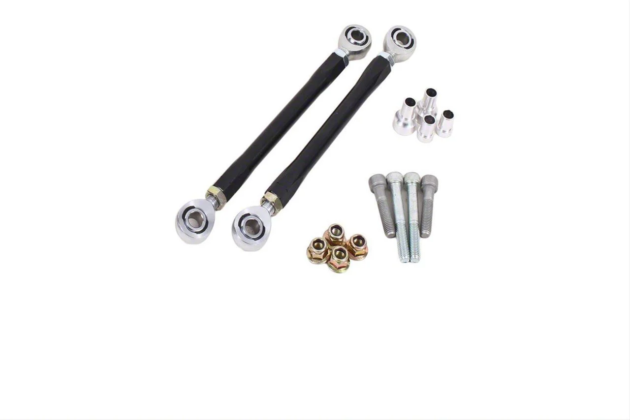 BMR Adjustable End Link Kit for Rear Sway Bar; Black (06-23 Charger)