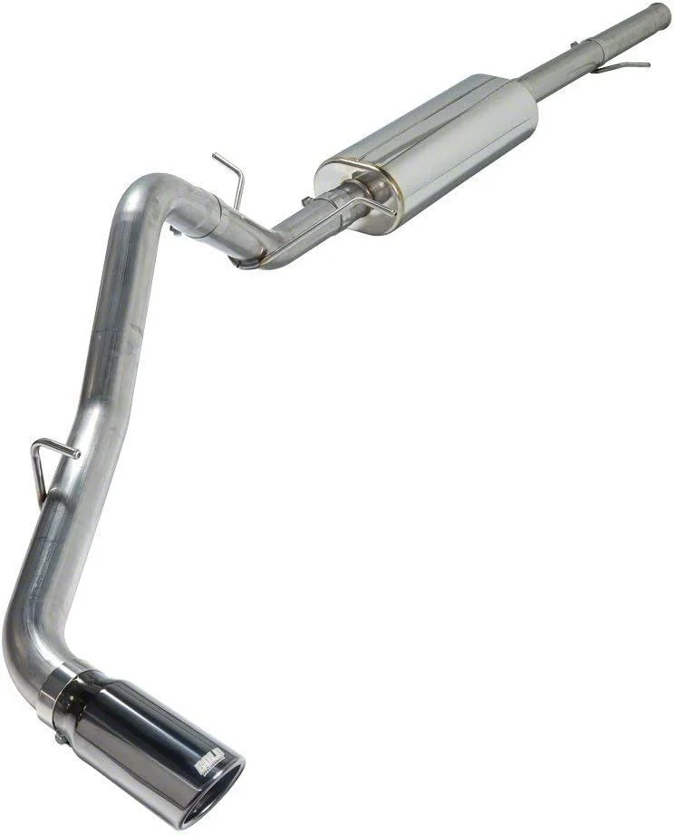 Bold Performance Single Exhaust System with Black and Polished Tip; Side Exit (10-18 5.3L Silverado 1500)