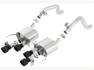 Borla S-Type Axle-Back Exhaust with Intercooled Ceramic Black Tips (14-19 Corvette C7 w/ AFM Valves & NPP Dual Mode Exhaust, Excluding Grand Sport w/ Manual Transmission, Z06 & ZR1)