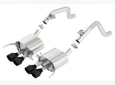 Borla S-Type Axle-Back Exhaust with Intercooled Ceramic Black Tips (14-19 Corvette C7 w/o NPP Dual Mode Exhaust, Excluding Grand Sport w/ Manual Transmission, Z06 & ZR1)