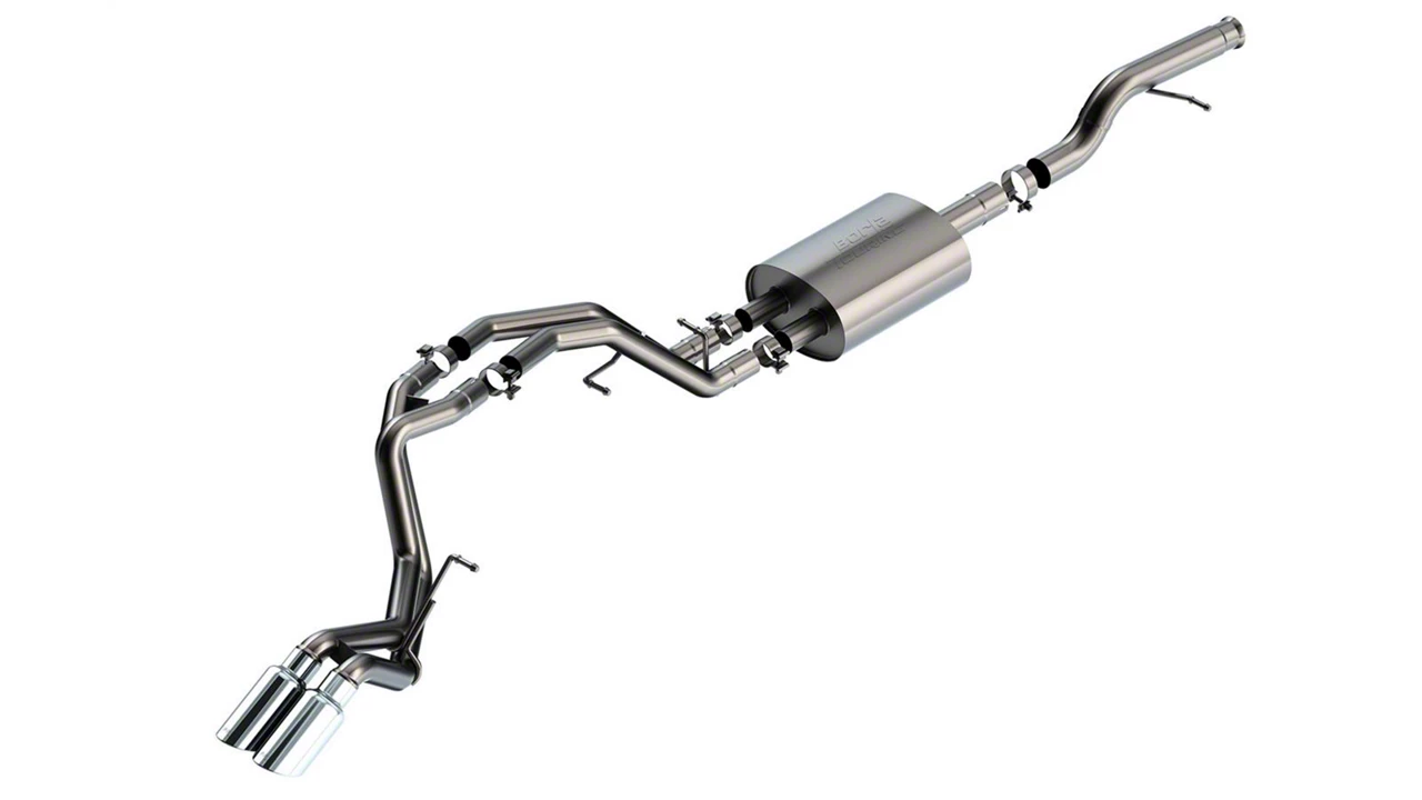 Borla Touring Dual Exhaust System with Chrome Tips; Rear Exit (21-26 5.3L Yukon)