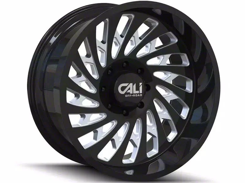 Cali Off-Road Switchback Gloss Black Milled 6-Lug Wheel; 20x10; -25mm Offset (07-13 Sierra 1500)
