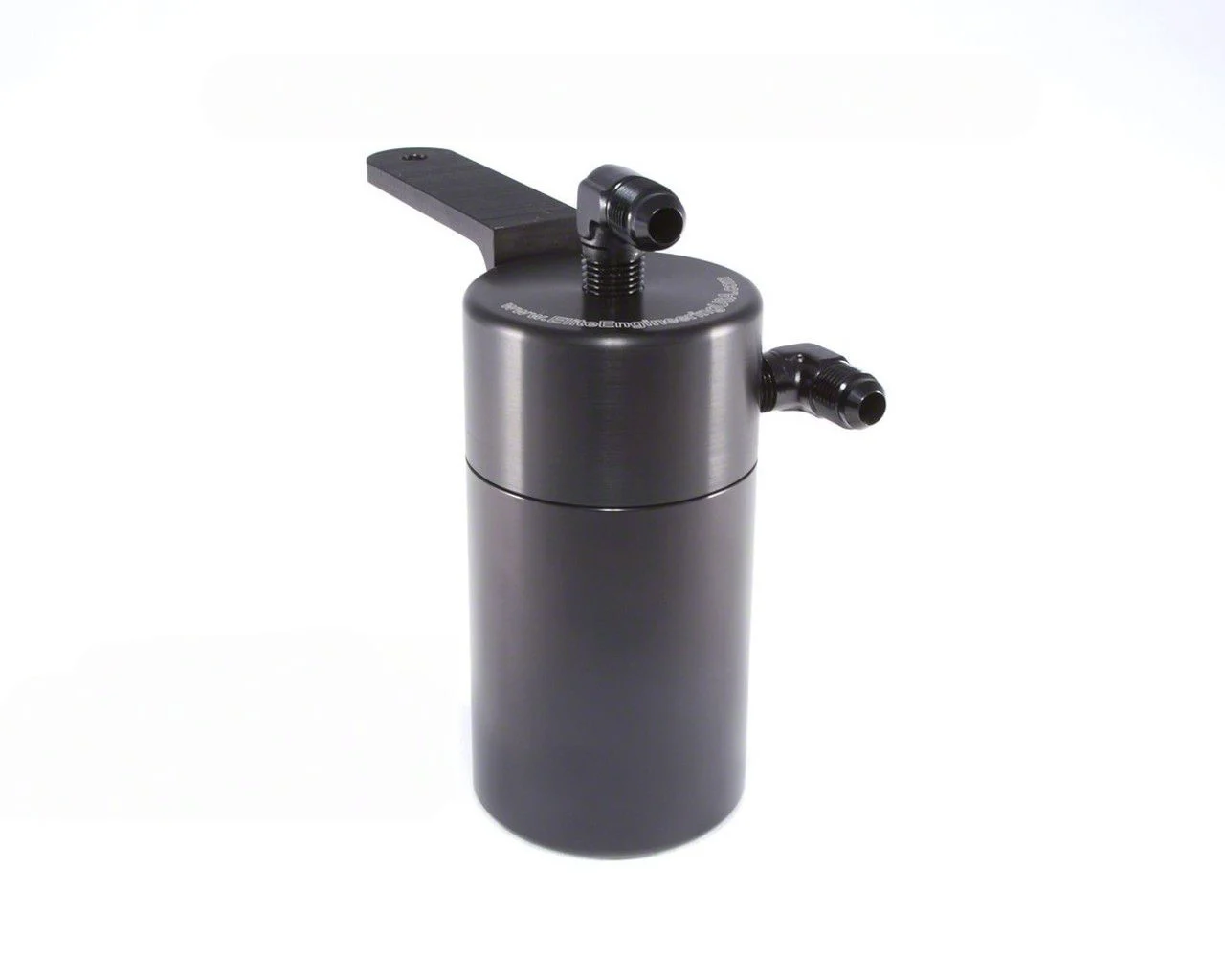 Black Standard Oil Catch Can; Black AN Fittings/Stainless Steel Braided Hoses (10-15 Camaro SS w/ Automatic Transmission)