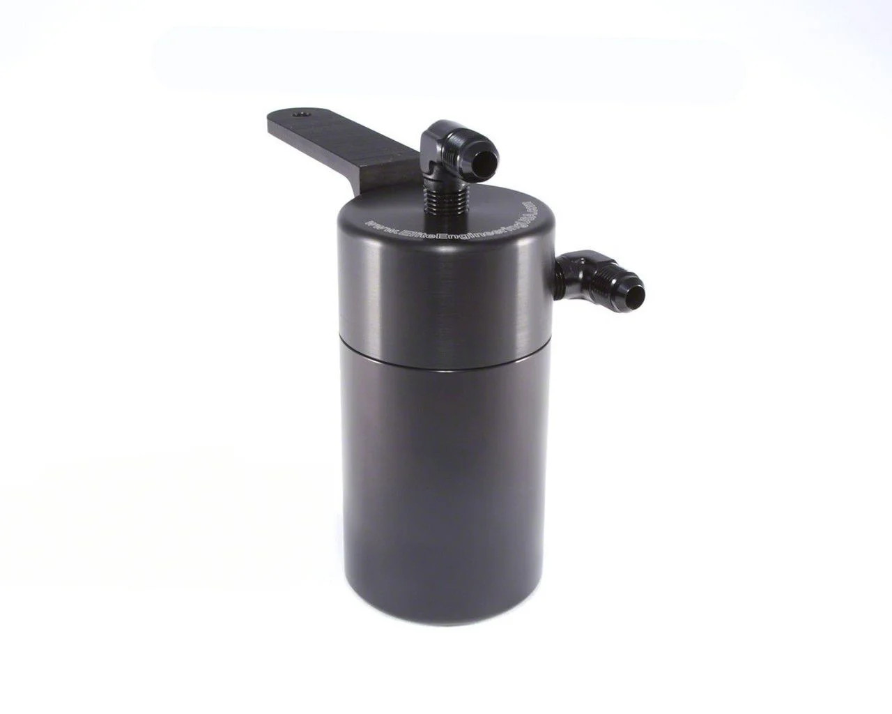 Black Standard Oil Catch Can; Brass Fittings/Rubber Hoses (10-15 Camaro SS w/ Manual Transmission, Z/28)