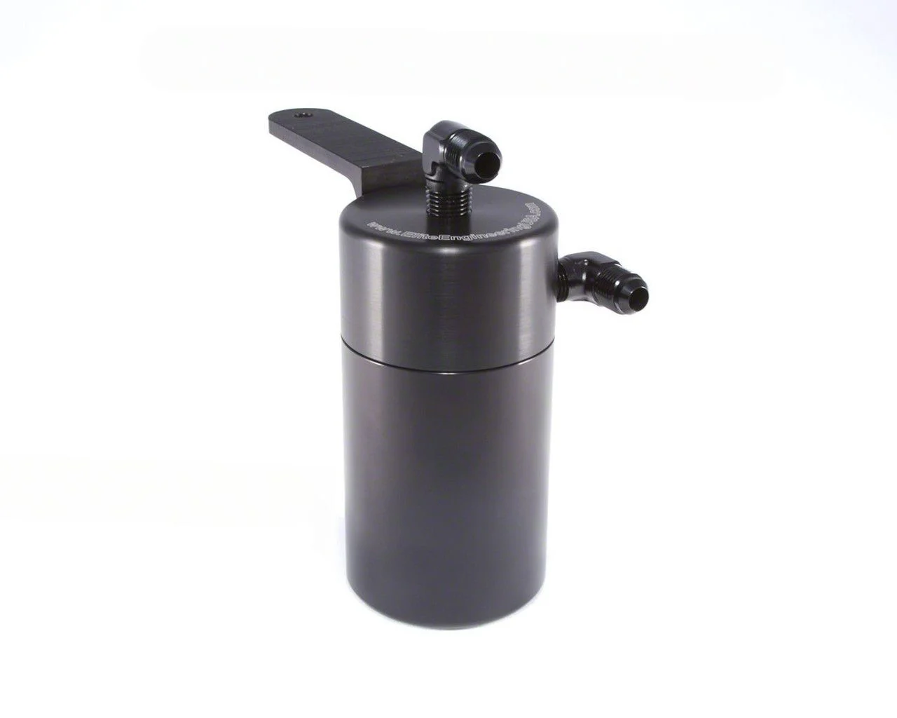 Black Standard Oil Catch Can; Brass Fittings/Rubber Hoses (10-15 Camaro SS w/ Automatic Transmission)