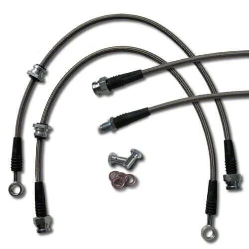 Braided Stainless Steel Brake Line Kit; Front and Rear (16-17 Camaro SS w/ 4-Piston Front Calipers)