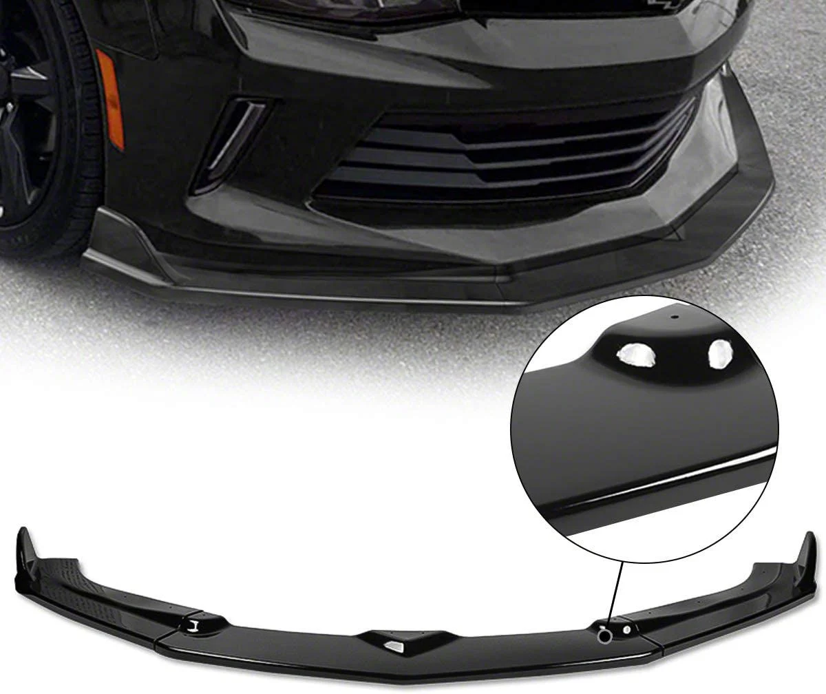 Front Chin Spoiler; Gloss Black (16-18 Camaro, Excluding ZL1)