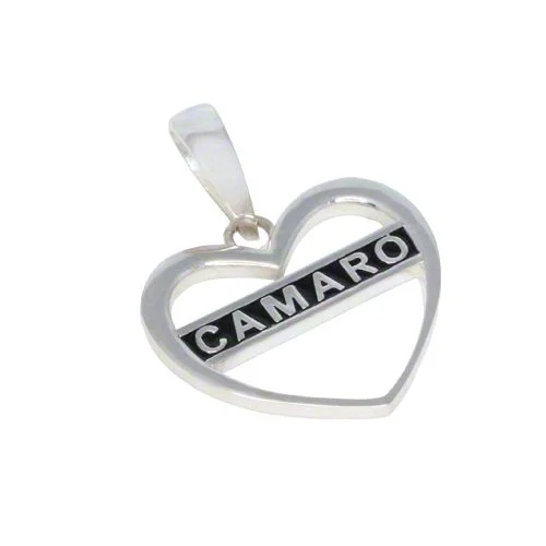 Camaro Heart Pendant; Sterling Silver