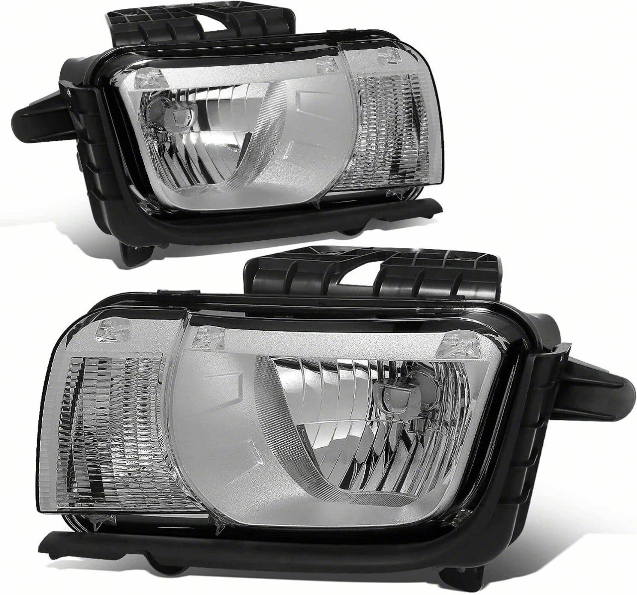 OE Style Halogen Headlights with Clear Corners; Chrome Housing; Clear Lens (10-13 Camaro w/ Factory Halogen Headlights)