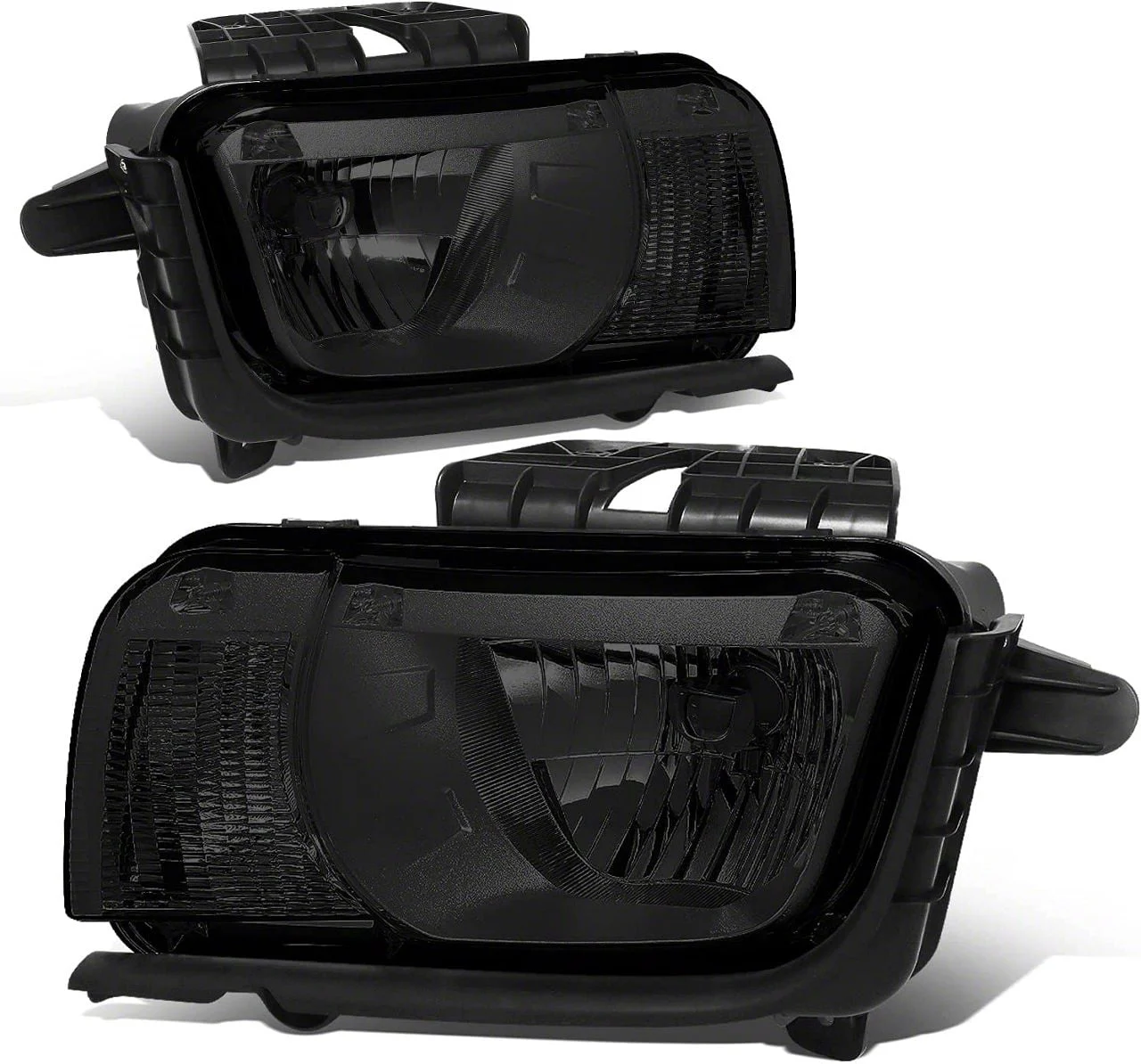 OE Style Halogen Headlights with Clear Corners; Chrome Housing; Smoked Lens (10-13 Camaro w/ Factory Halogen Headlights)