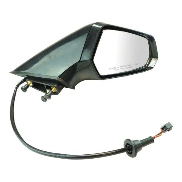 Powered Heated Mirror without Auto Dimming; Paint to Match Black; Passenger Side (10-15 Camaro)