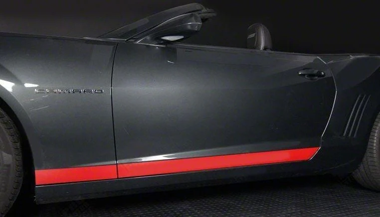 Rocker Panel Side Stripes; Gloss Black (14-15 Camaro)