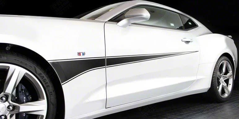 Side Accent Stripes; Gloss Black (14-15 Camaro)