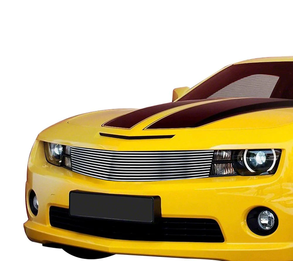 Stainless Steel Billet Upper Grille; Silver Hairline (10-13 Camaro LS, LT)