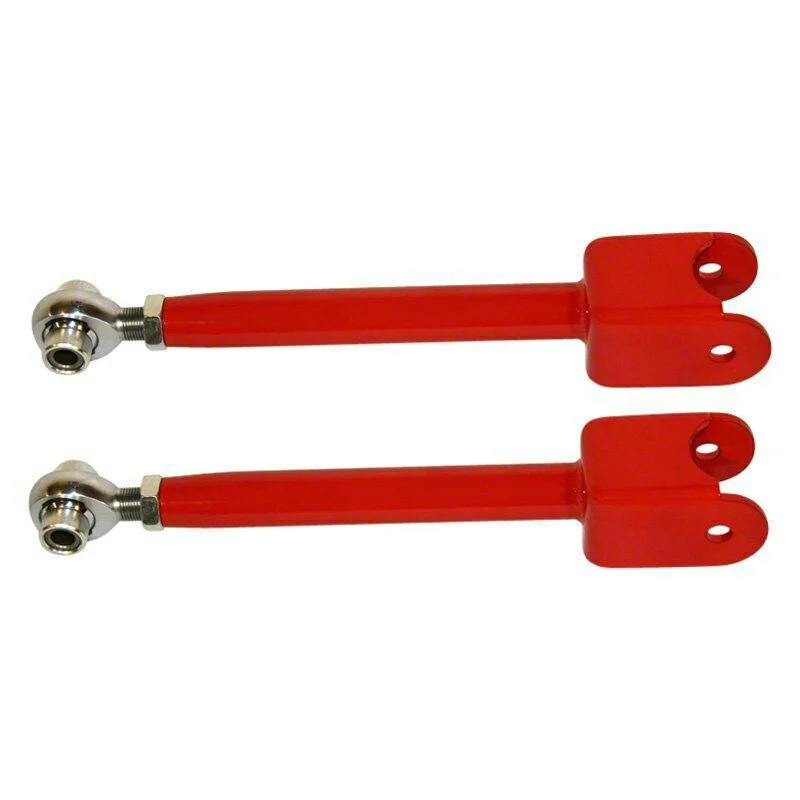 Tubular Rear Trailing Arms with Spherical Rod Ends; Bright Red (10-15 Camaro)