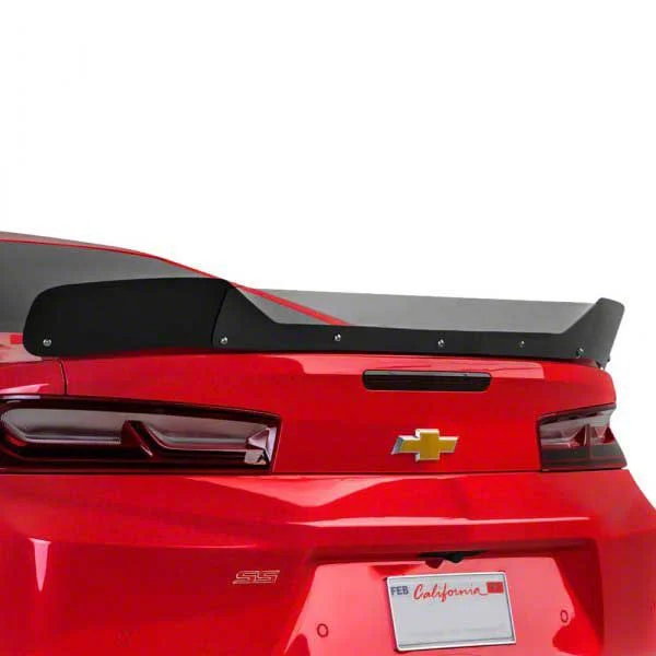 V2R Wicker Bill Spoiler Add-on; Satin Black Ice Vinyl (16-24 Camaro)