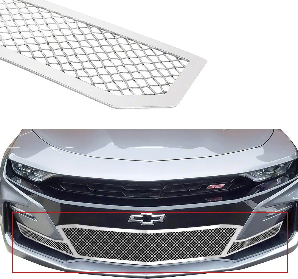Wire Mesh Lower Grille; Chrome (14-15 Camaro SS)